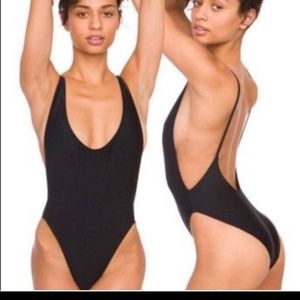 American Apparel Black One Piece Swim